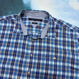 VINTAGE TOMMY CHECK BUTTON UP - XL