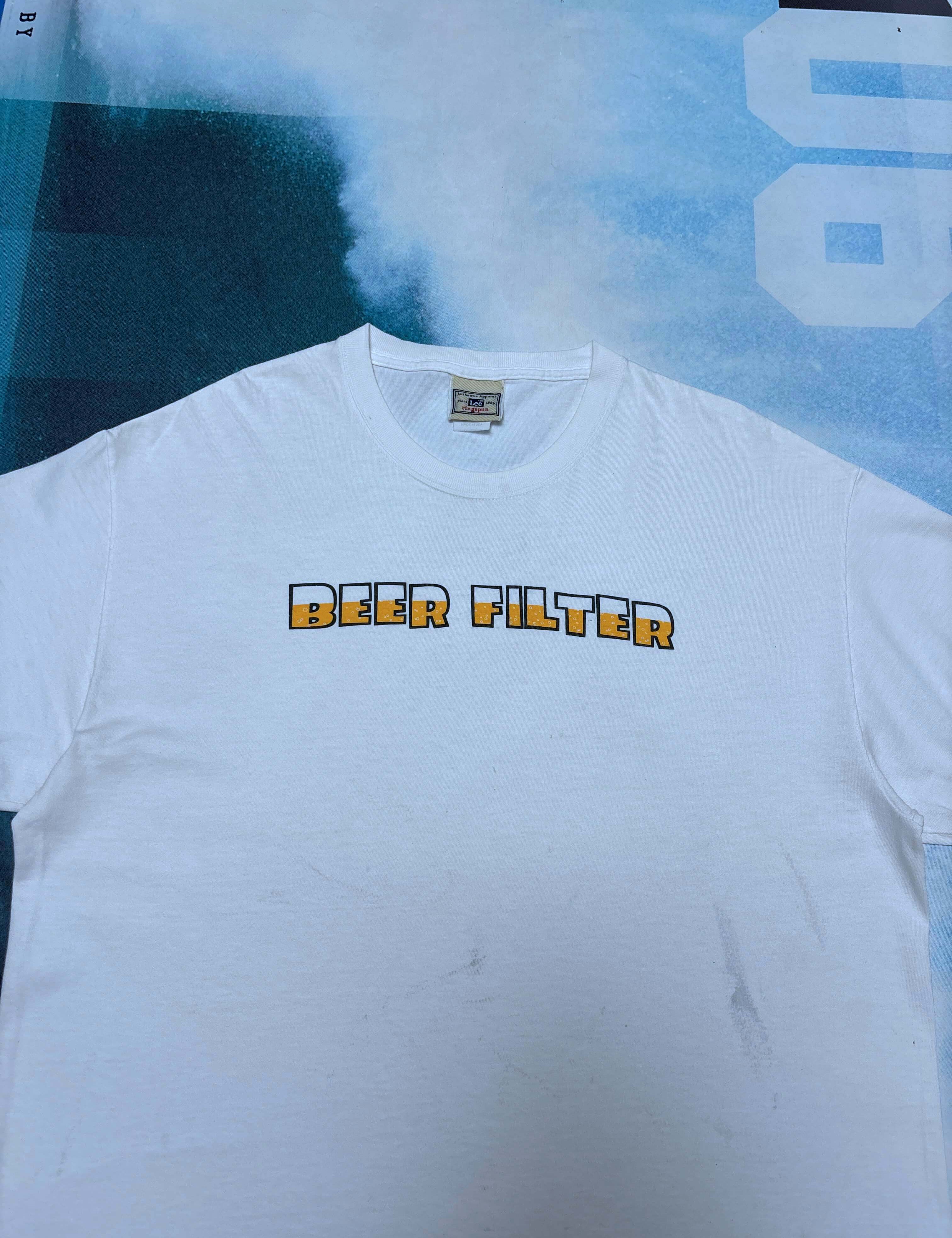 VINTAGE 'BEER FILTER' SPELLOUT TEE - M/L