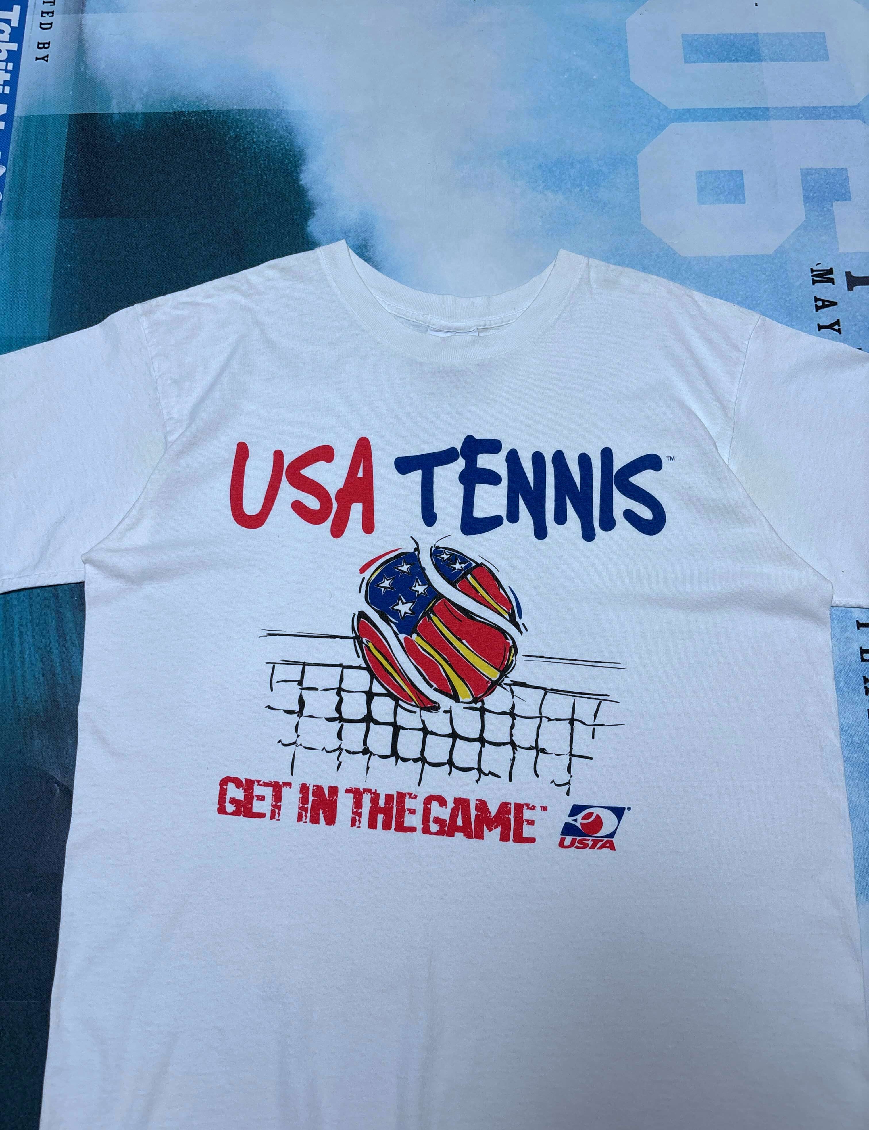 90S USA TENNIS 'GET IN THE GAME' GRAPHIC TEE - XL/XXL