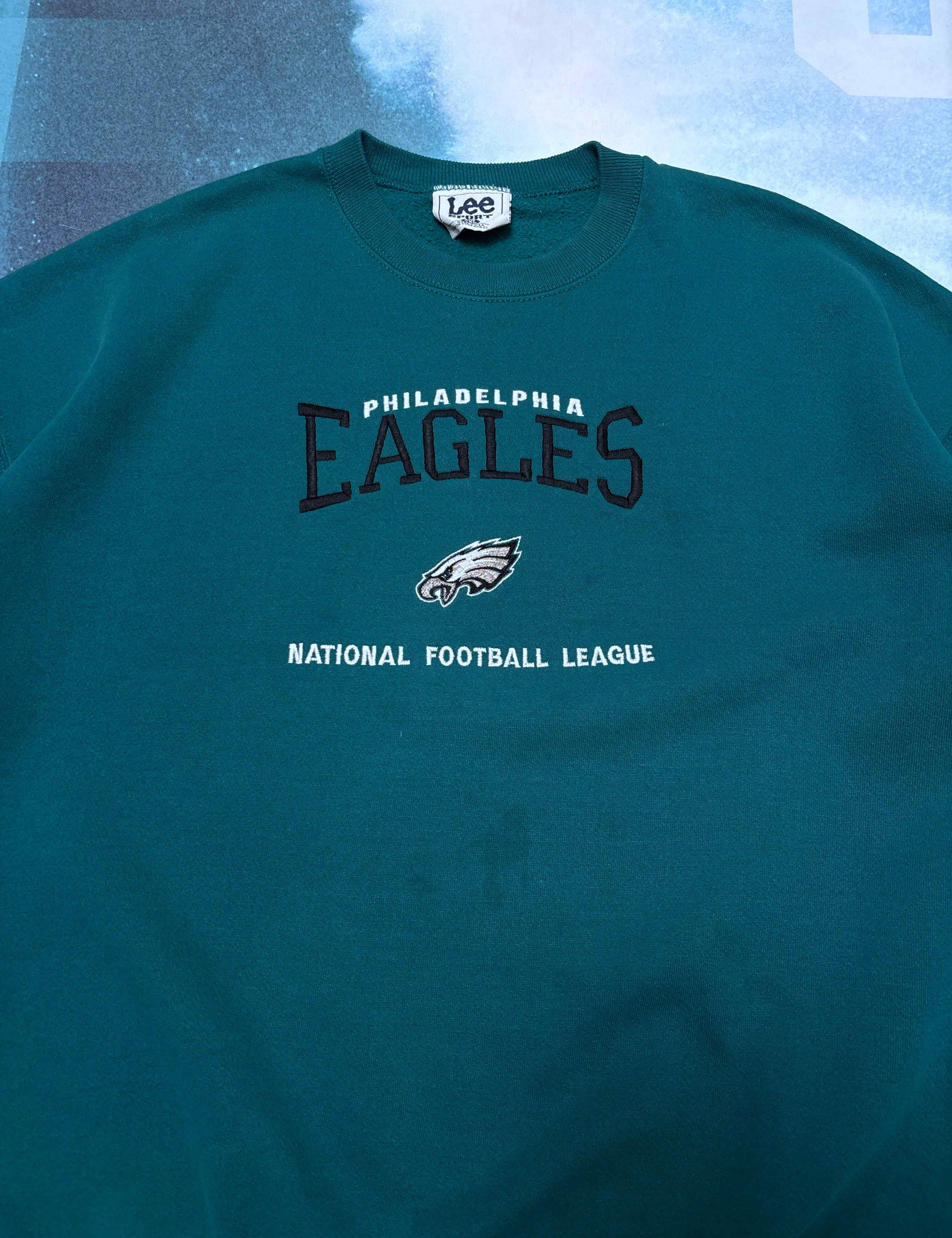 BAGGY 90S PHILADELPHIA EAGLES EMBROIDERED CREWNECK - XL/XXL*