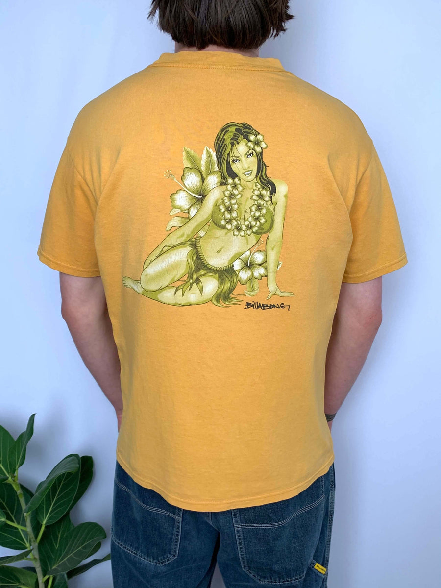 RARE Y2K BILLABONG HULA GIRL TEE - M