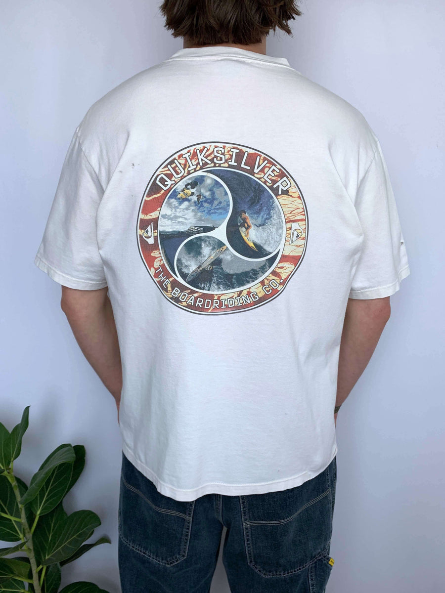VINTAGE QUIKSILVER SURF SKATE WIND TEE - L