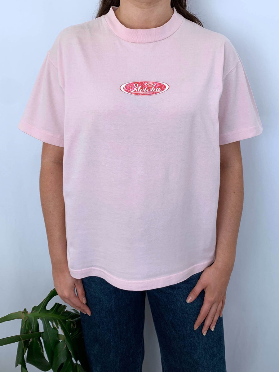 PALE PINK VINTAGE GOTCHA GRAPHIC TEE - 8/10