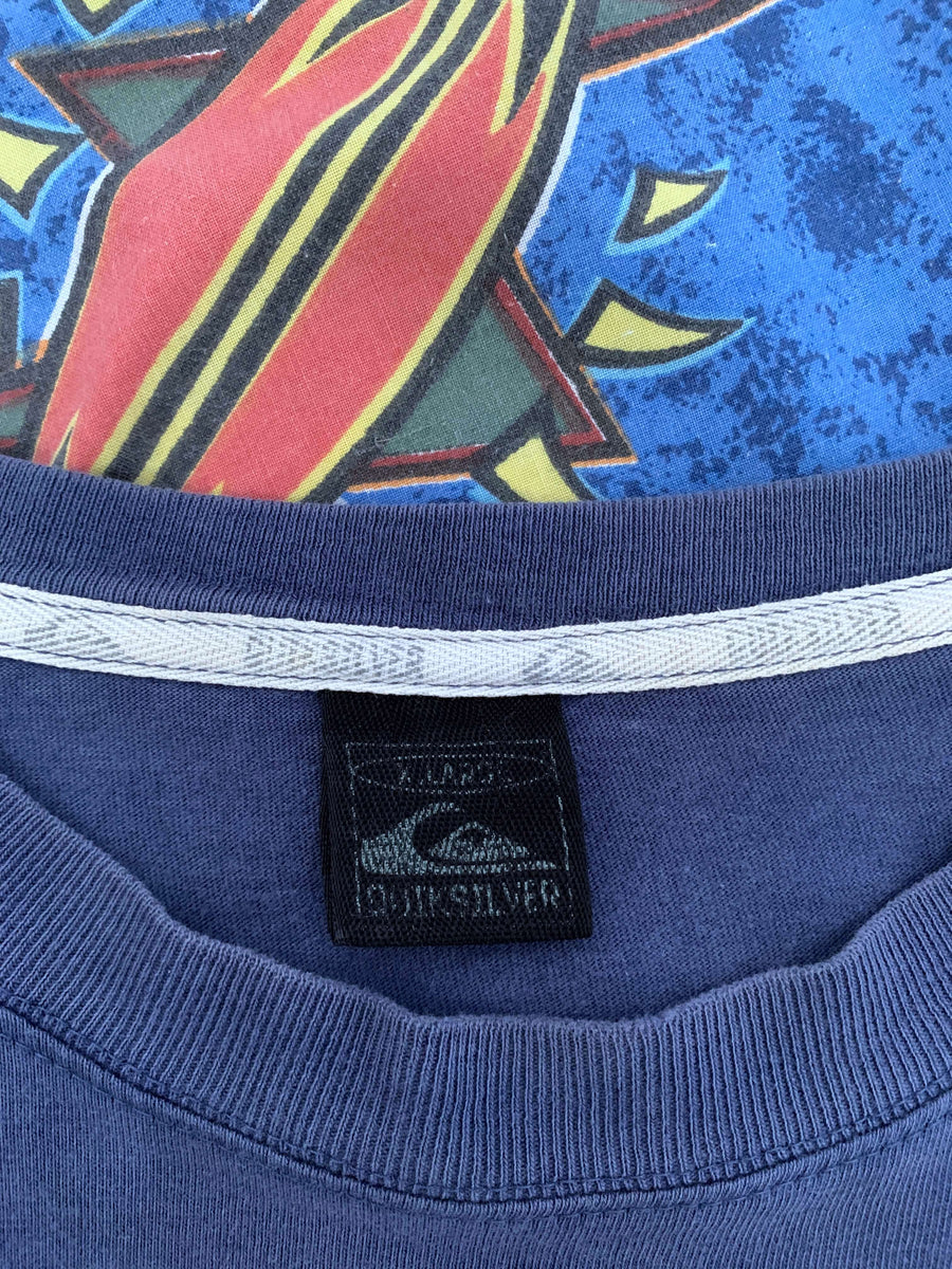 FADED VINTAGE QUIKSILVER SURF SKATE SNOW LONG SLEEVE TEE - XL