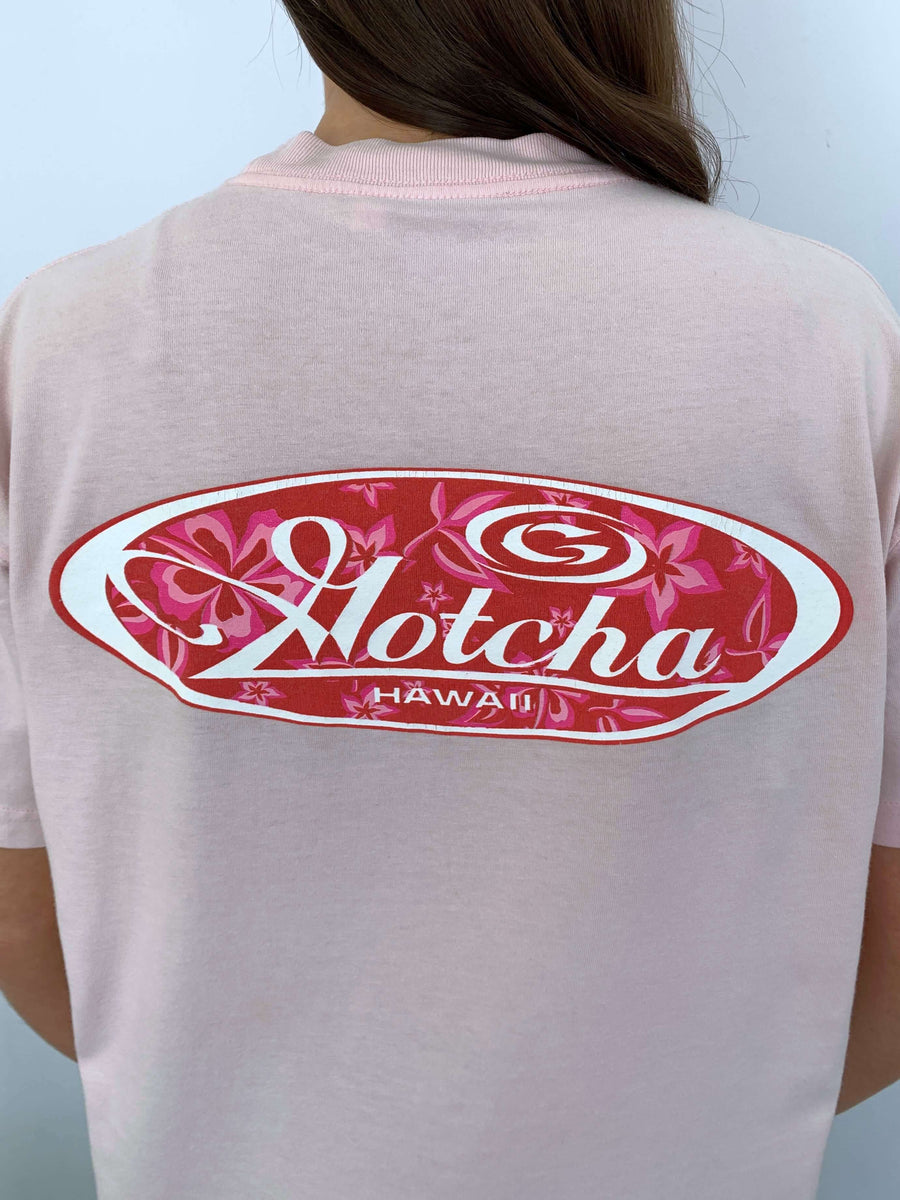 PALE PINK VINTAGE GOTCHA GRAPHIC TEE - 8/10