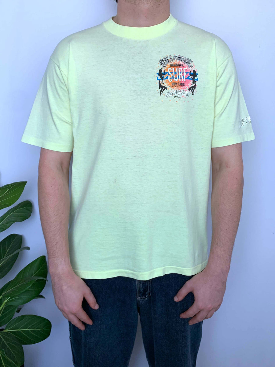 RARE 1990 BILLABONG SURF HOTLINE TEE - L