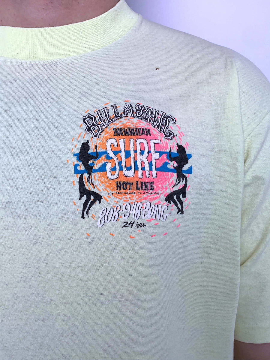 RARE 1990 BILLABONG SURF HOTLINE TEE - L