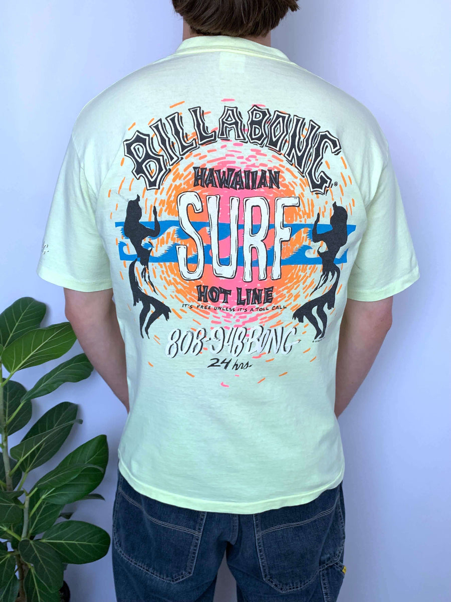 RARE 1990 BILLABONG SURF HOTLINE TEE - L