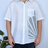 VINTAGE BILLABONG RISING SUN BUTTON UP - L