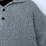 TEXTURED 90S RUSTY QTR BUTTON JUMPER - M