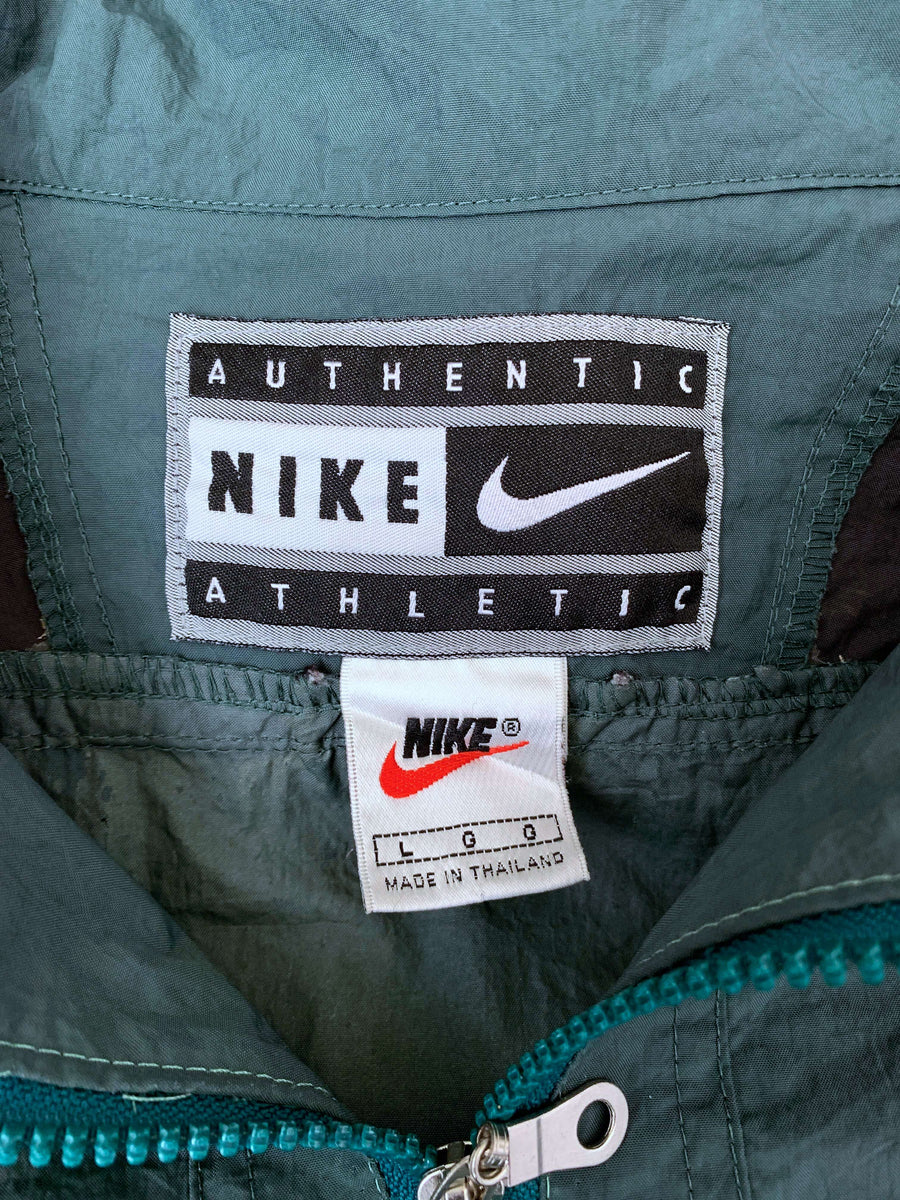 90S NIKE AIR EMBROIDERED HALF ZIP SHELL JACKET - XL