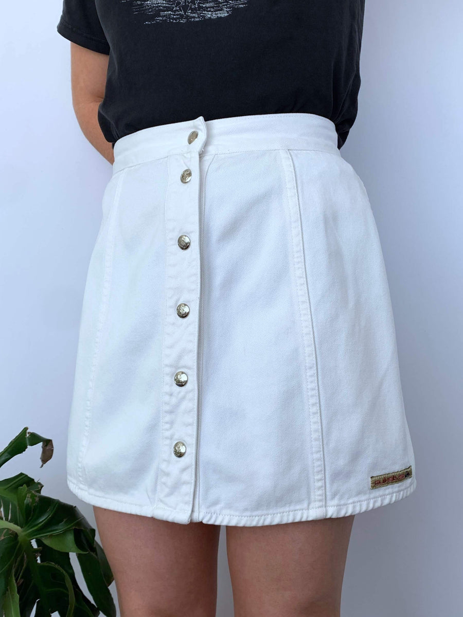 90S QUIKSILVER QSD BUTTON DOWN SKIRT - W26/27