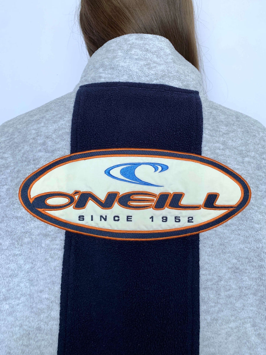 VINTAGE O'NEILL EMBROIDERED QTR BUTTON FLEECE - M