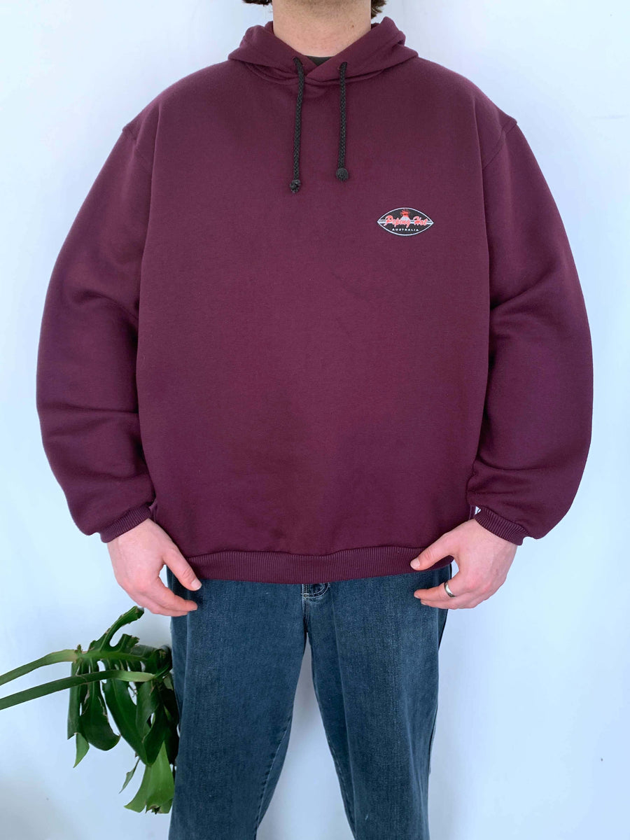 COMFY VINTAGE PIPING HOT VOLCANO HOODIE - L