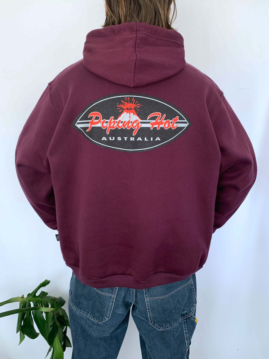 COMFY VINTAGE PIPING HOT VOLCANO HOODIE - L