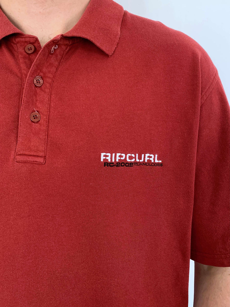 2002 RIP CURL EMBROIDERED POLO SHIRT - L