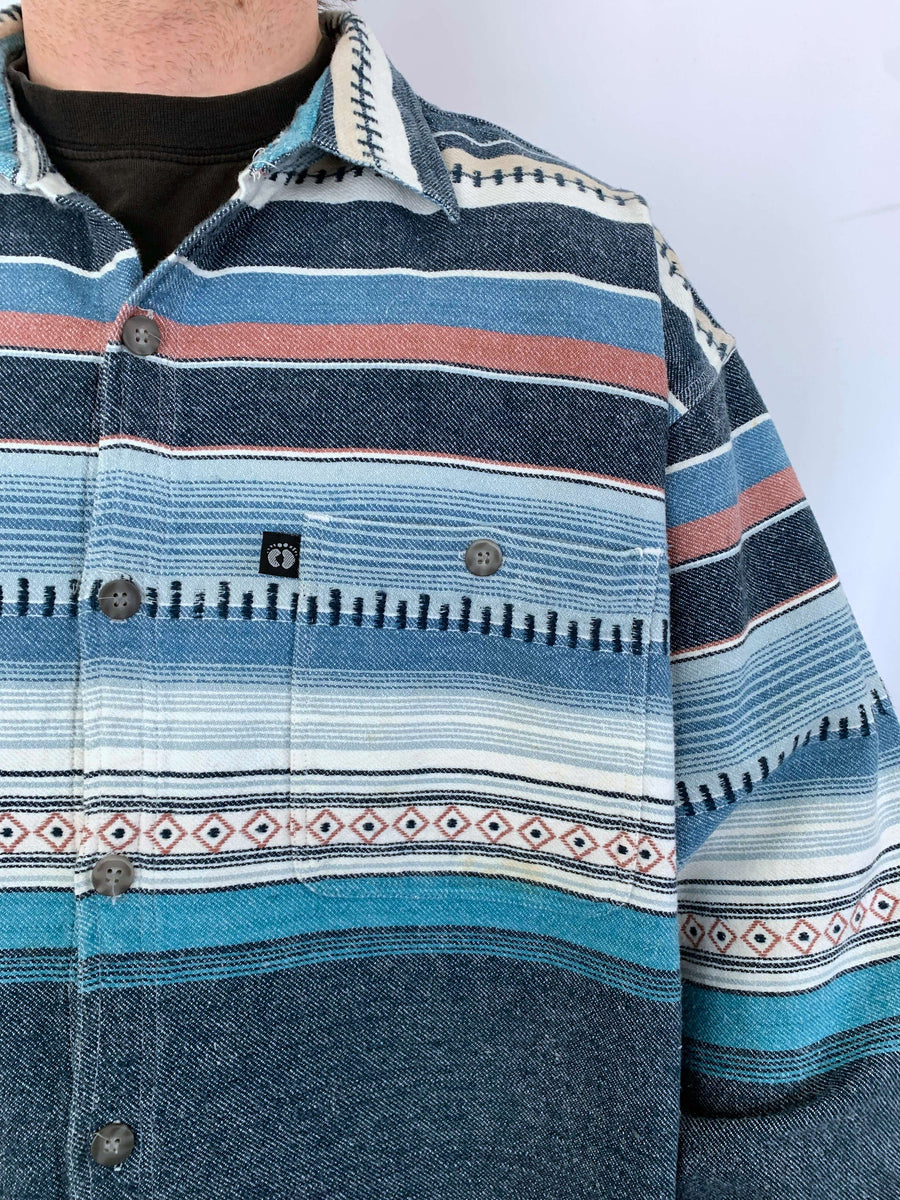 VINTAGE HANG TEN PATTERNED OVERSHIRT - XXL