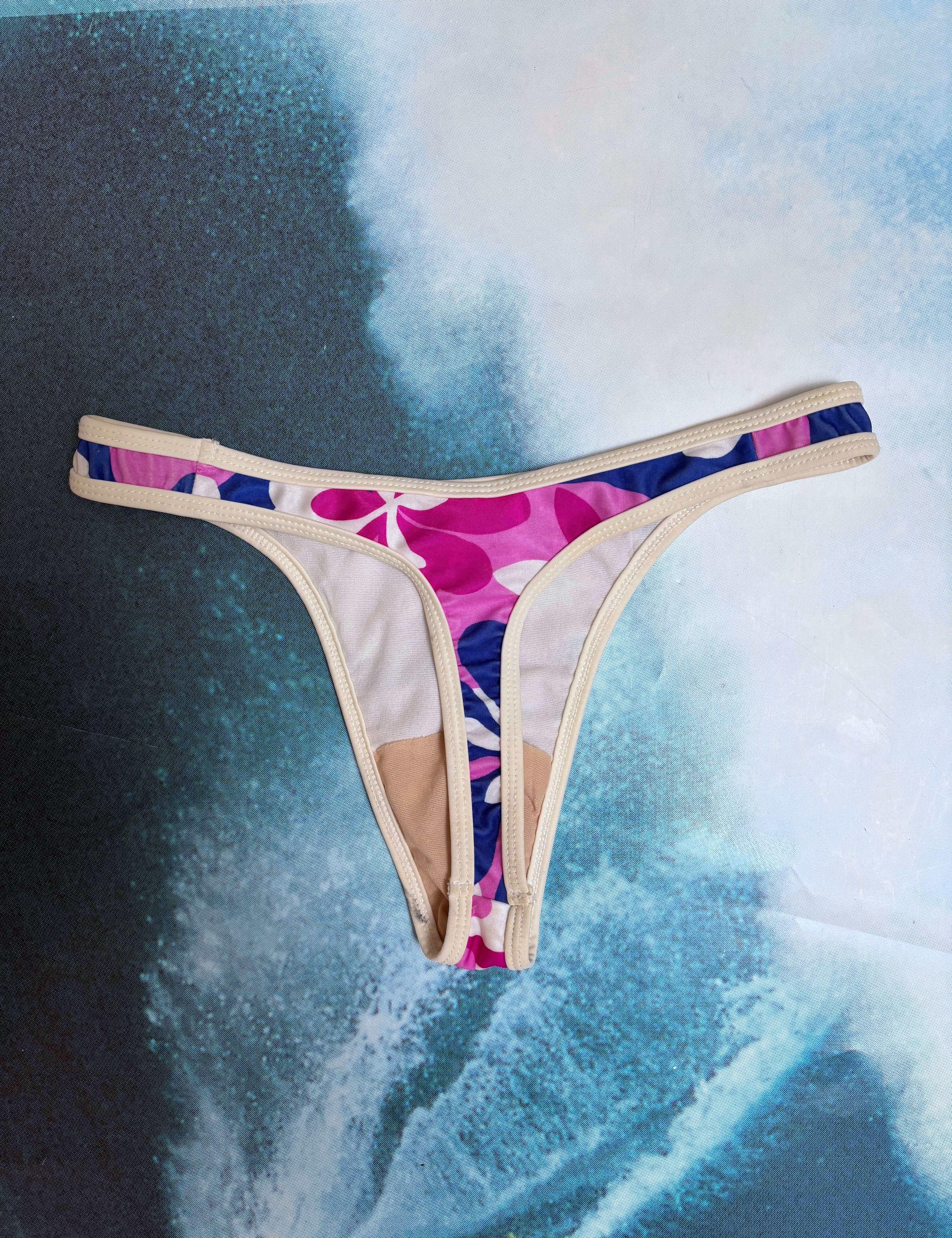 Y2K AZTEC ROSE THONG BIKINI BOTTOM - 6