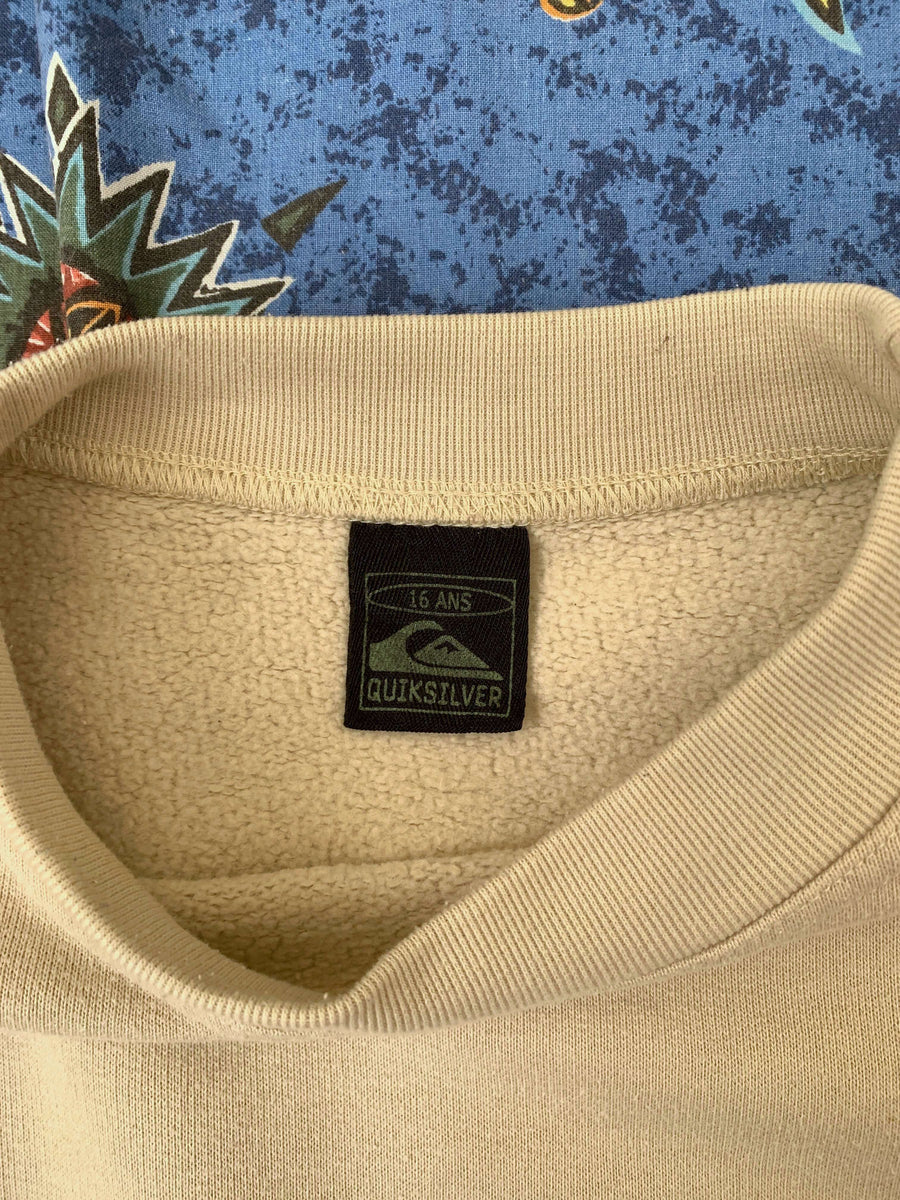 VINTAGE QUIKSILVER LOGO FRONT HIT CREWNECK - M