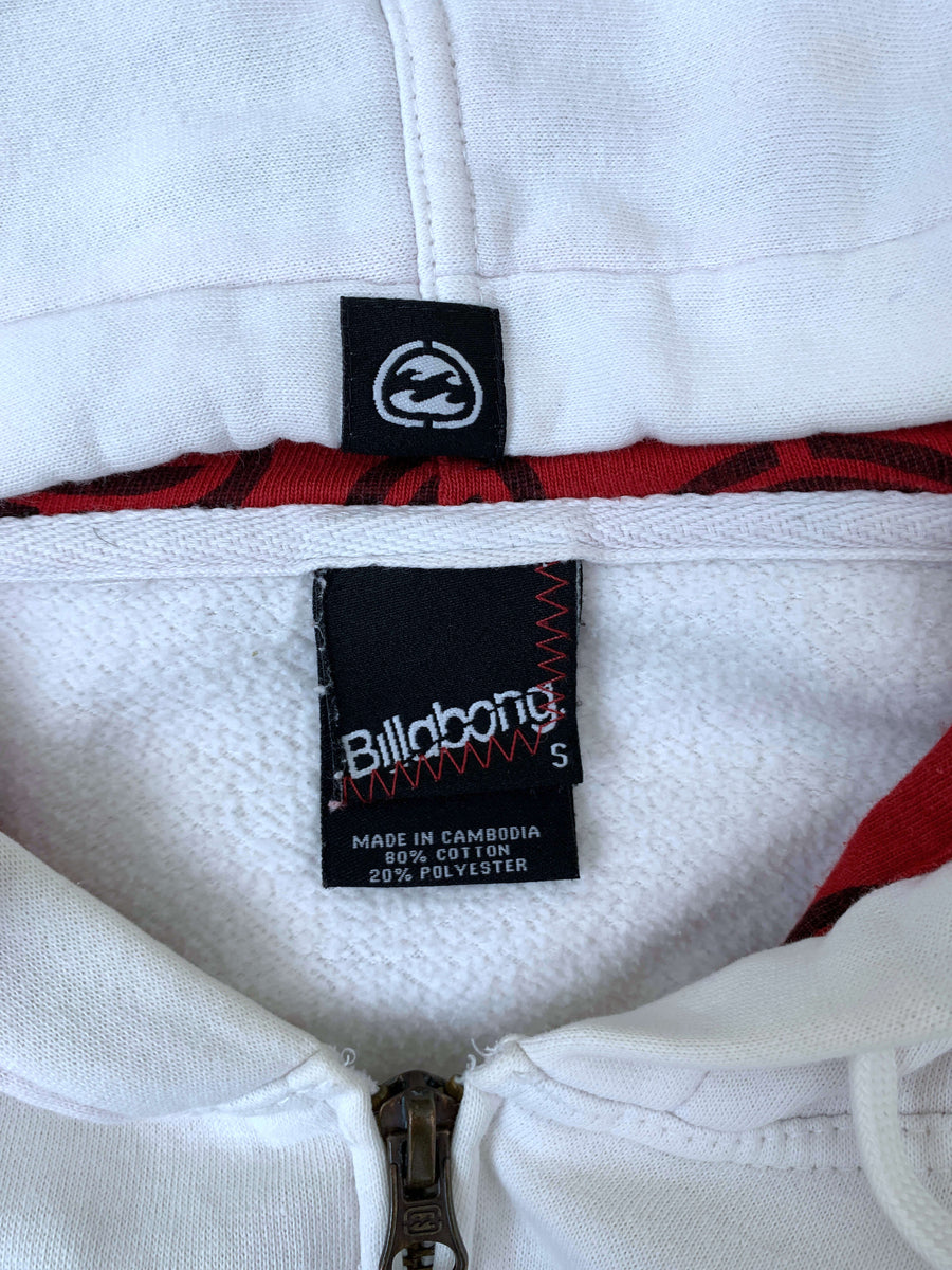 VINTAGE BILLABONG BIG LOGO ZIP UP HOODIE - S/M