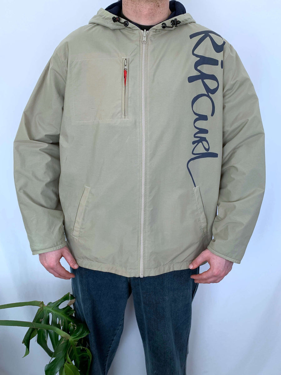 VINTAGE RIP CURL REVERSIBLE FLEECE/SPRAY JACKET - L