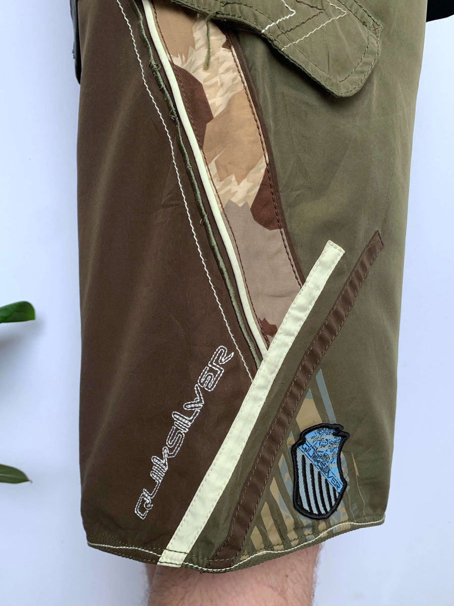 Y2K QUIKSILVER CAMO SECTION BOARDIES - W30/31