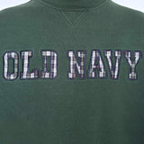 VINTAGE OLD NAVY CHECK SPELLOUT CREWNECK - L