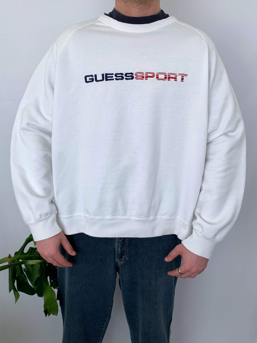 90S GUESS SPORT EMBROIDERED SPELLOUT CREWNECK