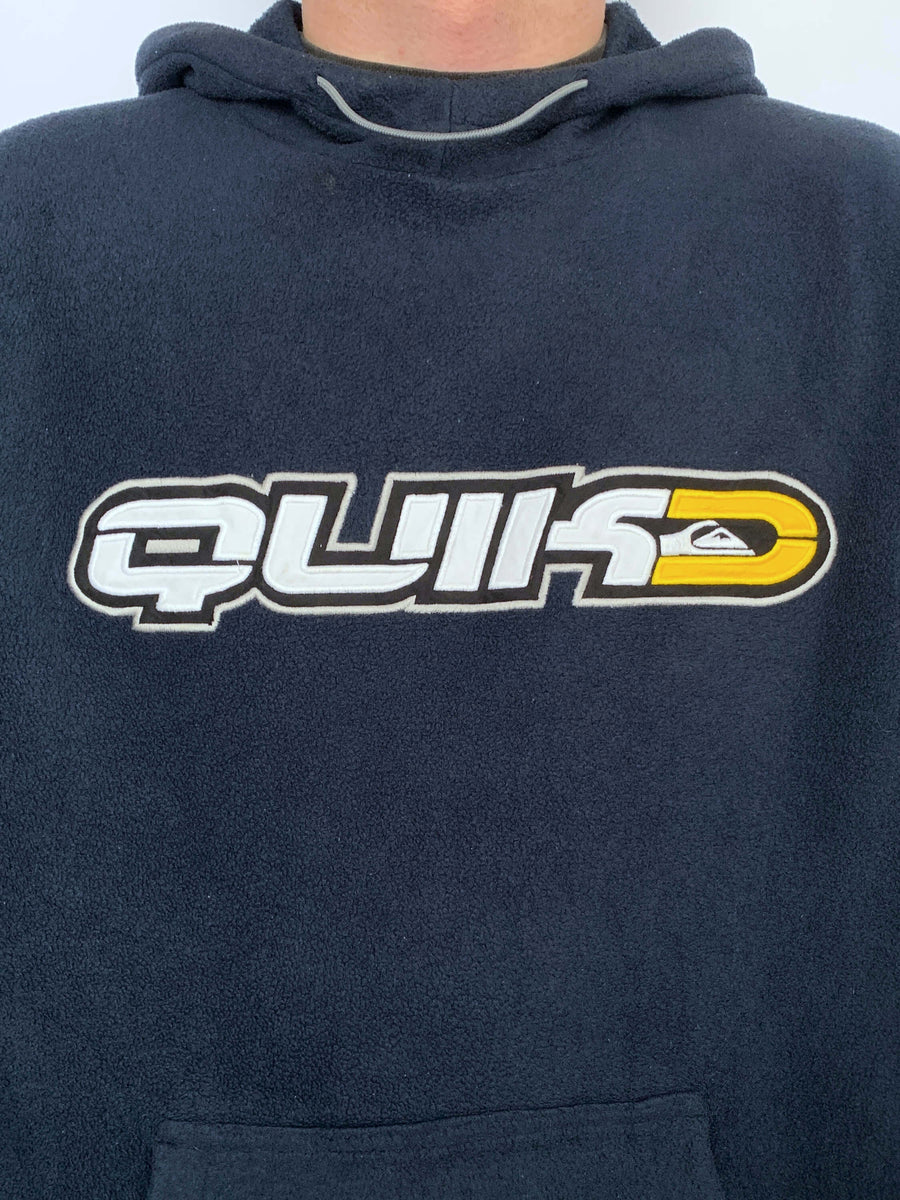 VINTAGE QUIKSILVER FLEECE SPELLOUT HOODIE - L/XL