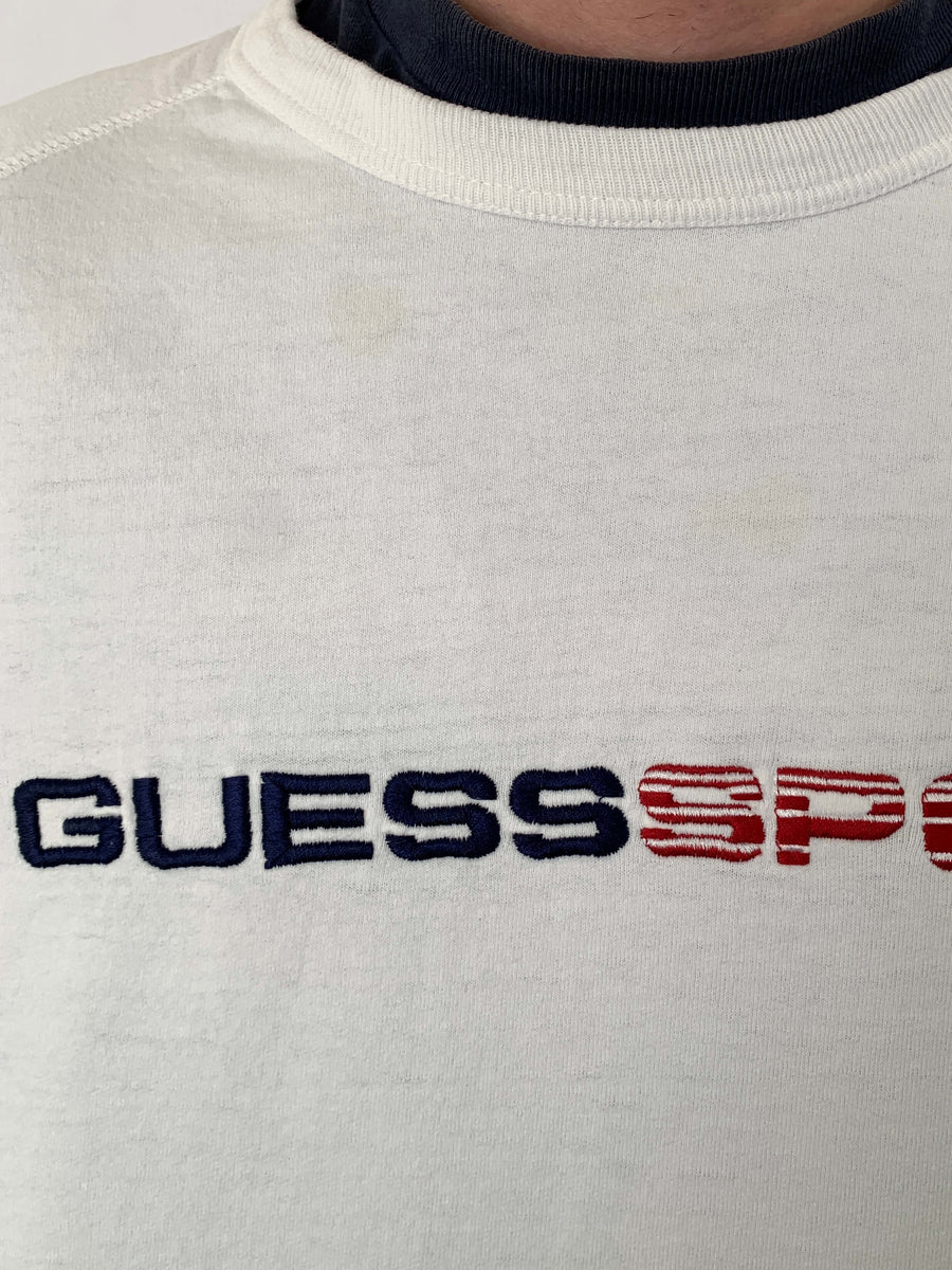 90S GUESS SPORT EMBROIDERED SPELLOUT CREWNECK