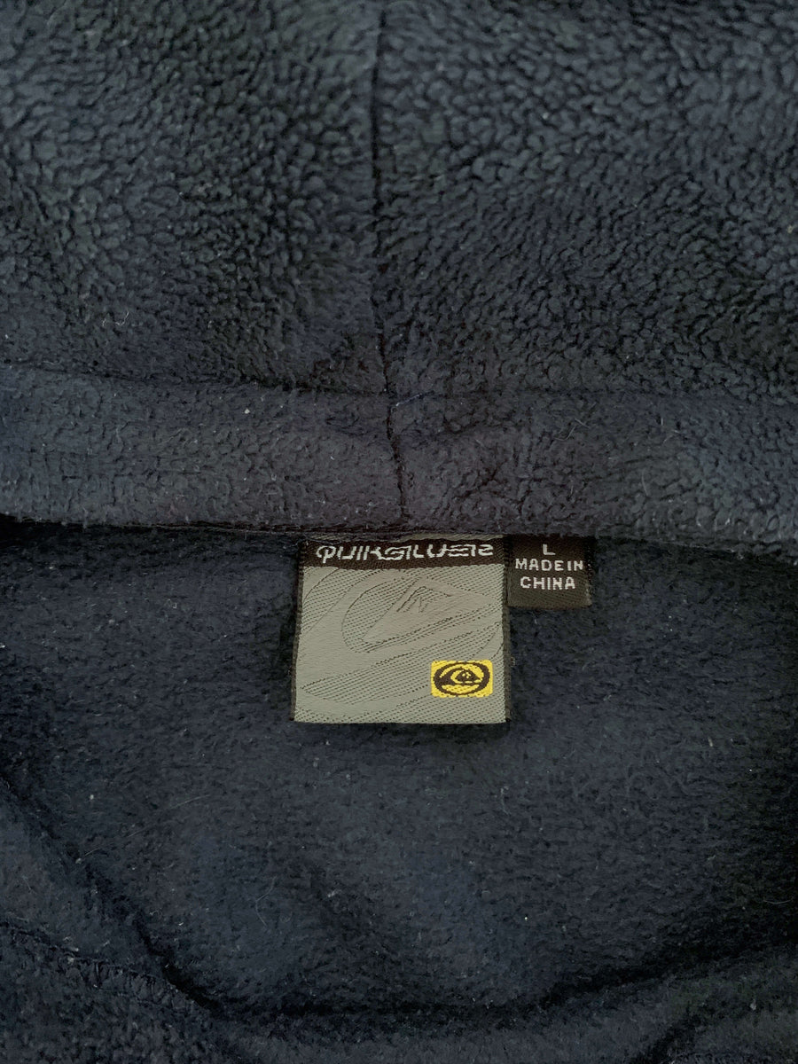 VINTAGE QUIKSILVER FLEECE SPELLOUT HOODIE - L/XL