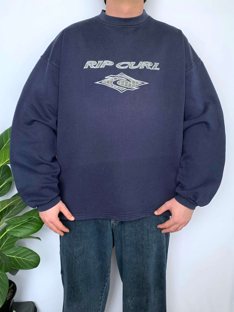 BAGGY VINTAGE RIP CURL EMBROIDERED CREWNECK - XL