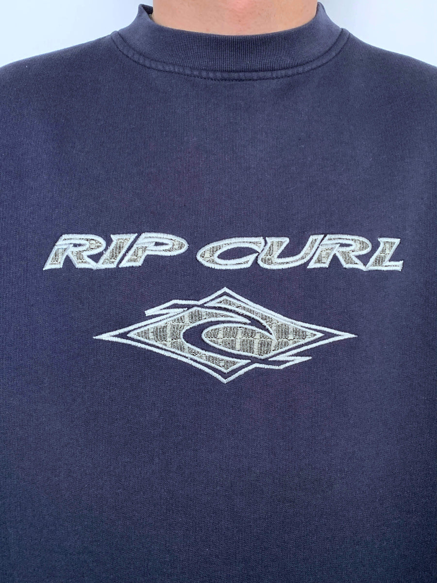 BAGGY VINTAGE RIP CURL EMBROIDERED CREWNECK - XL