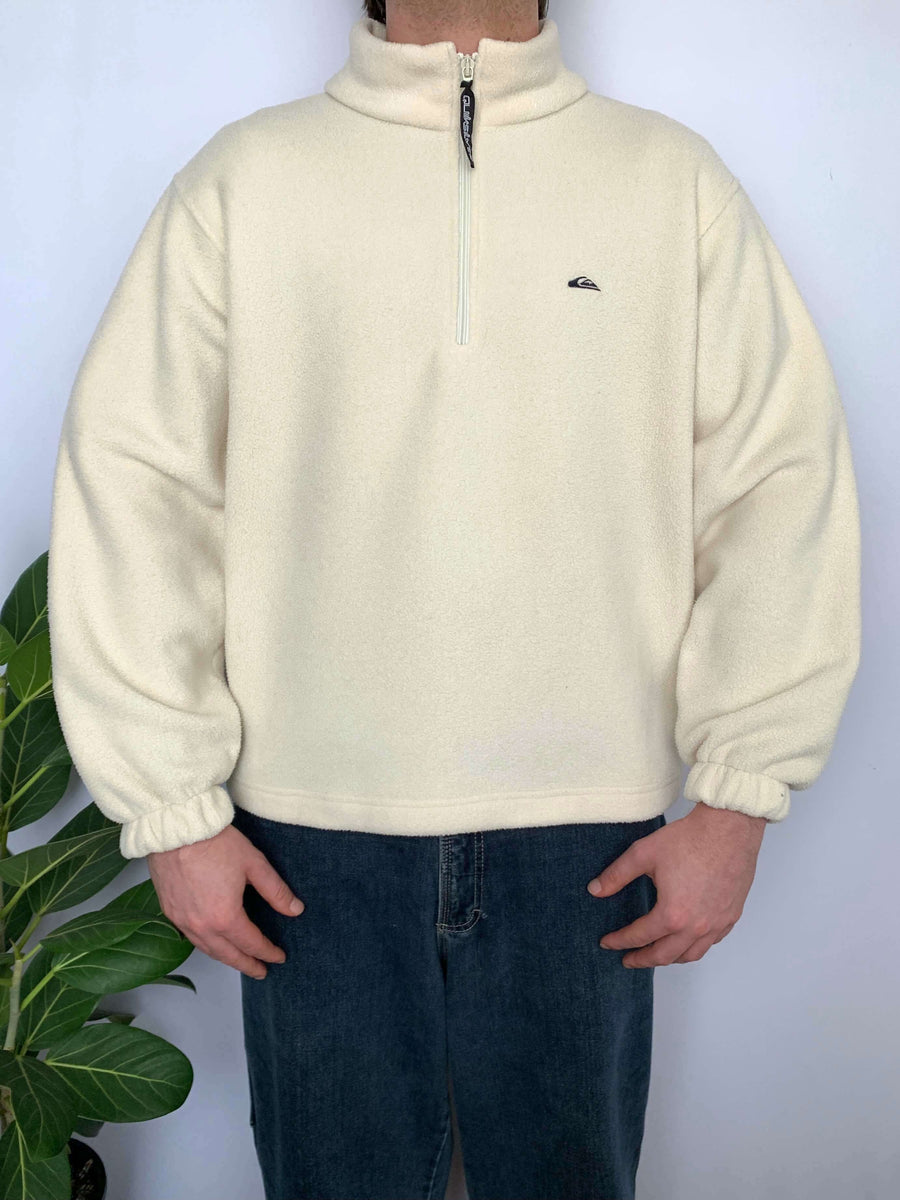 COMFY VINTAGE QUIKSILVER POLARTEC FLEECE QTR ZIP - M