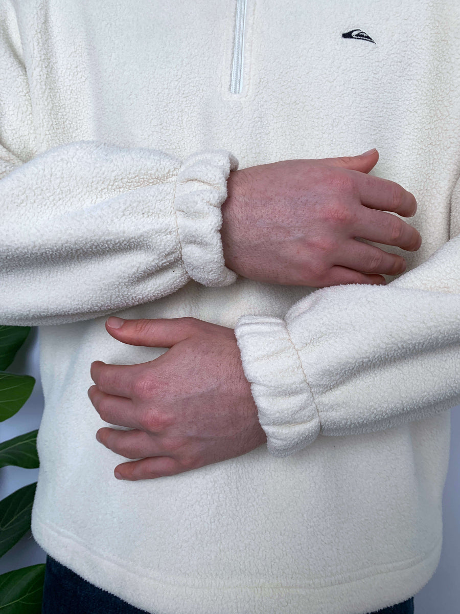 COMFY VINTAGE QUIKSILVER POLARTEC FLEECE QTR ZIP - M