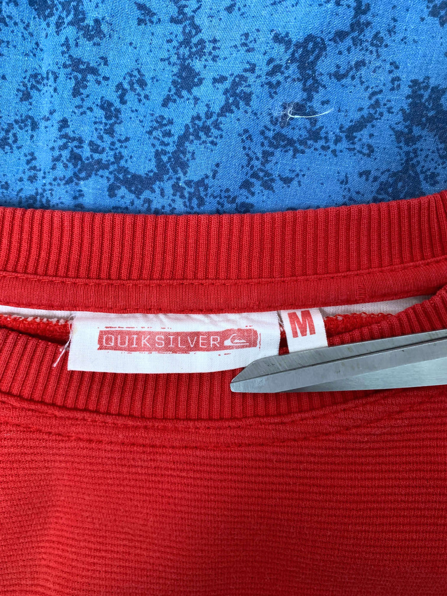 VINTAGE QUIKSILVER TWO-TONE RIBBED CREWNECK - M