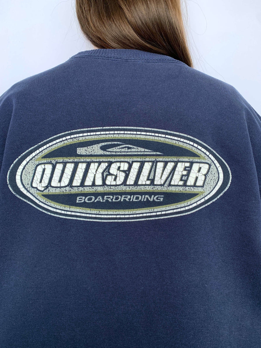 CLASSIC VINTAGE QUIKSILVER BOARDRIDING GRAPHIC CREWNECK - S
