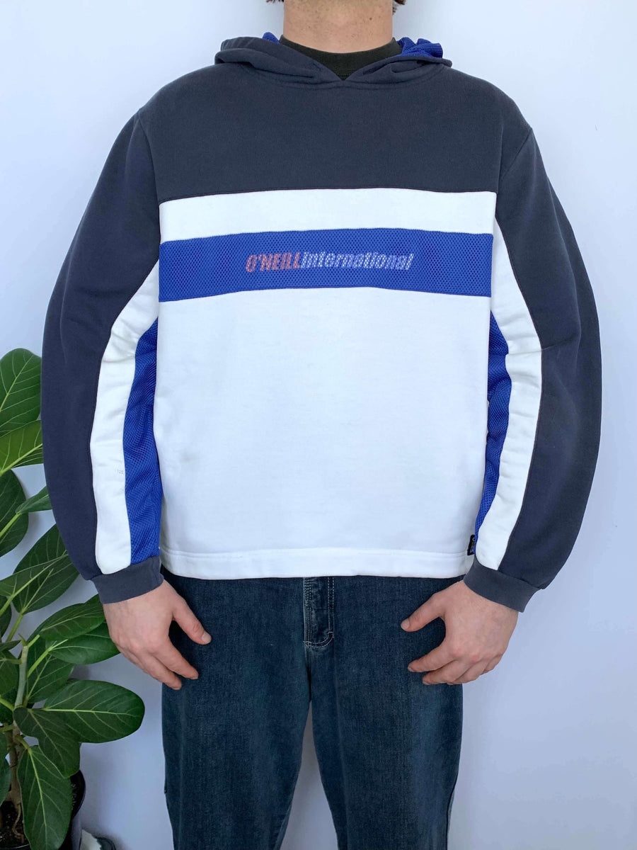 THICK VINTAGE O'NEILL TRI-TONE MESH PANEL HOODIE - M
