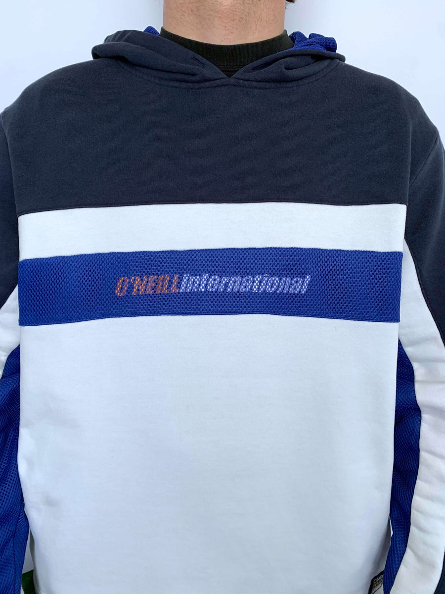 THICK VINTAGE O'NEILL TRI-TONE MESH PANEL HOODIE - M