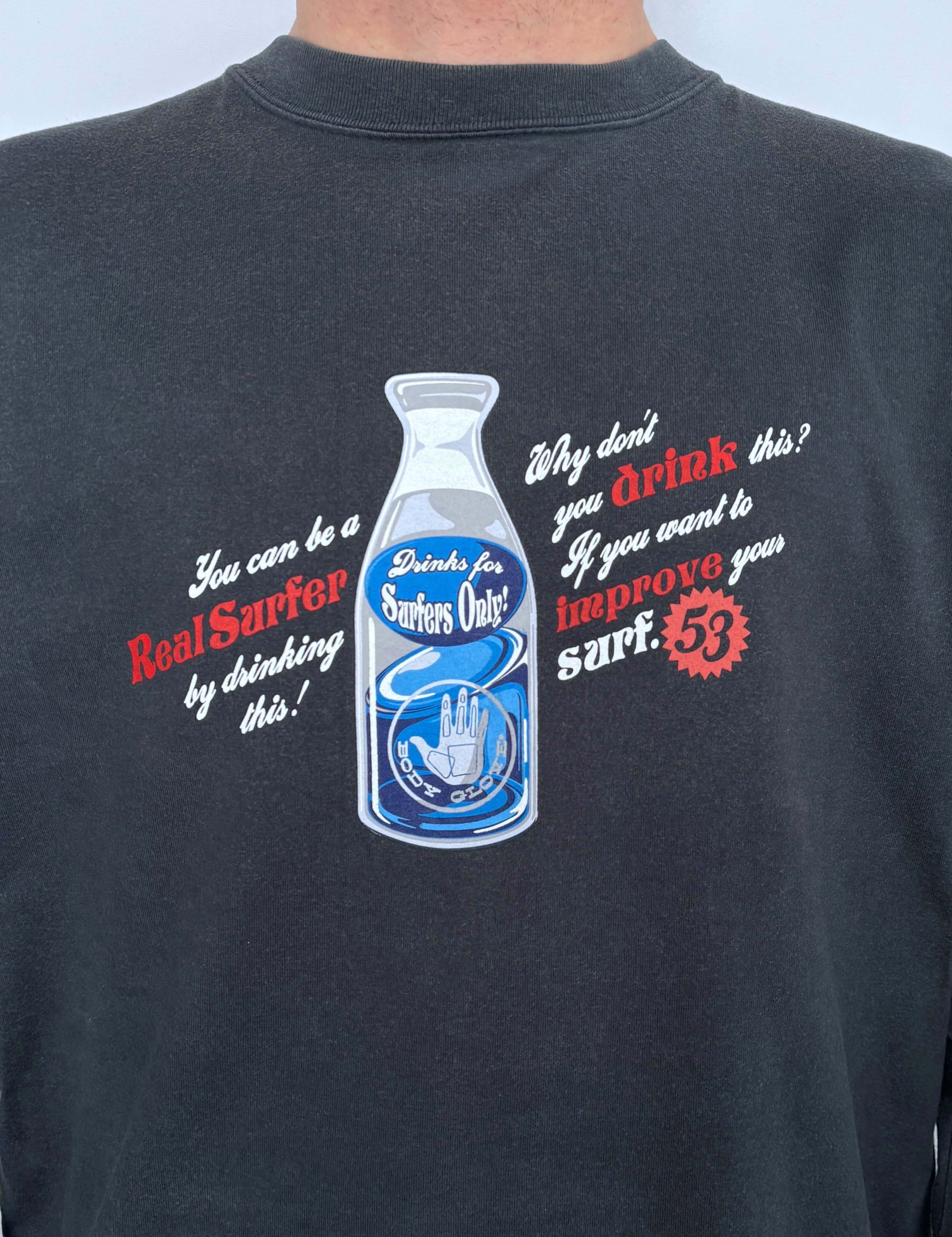 FADED VINTAGE BODY GLOVE FRONT HIT LONG SLEEVE TEE - M