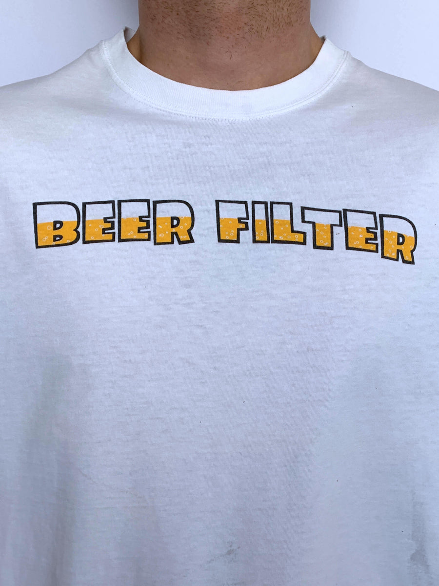 VINTAGE 'BEER FILTER' SPELLOUT TEE - M/L