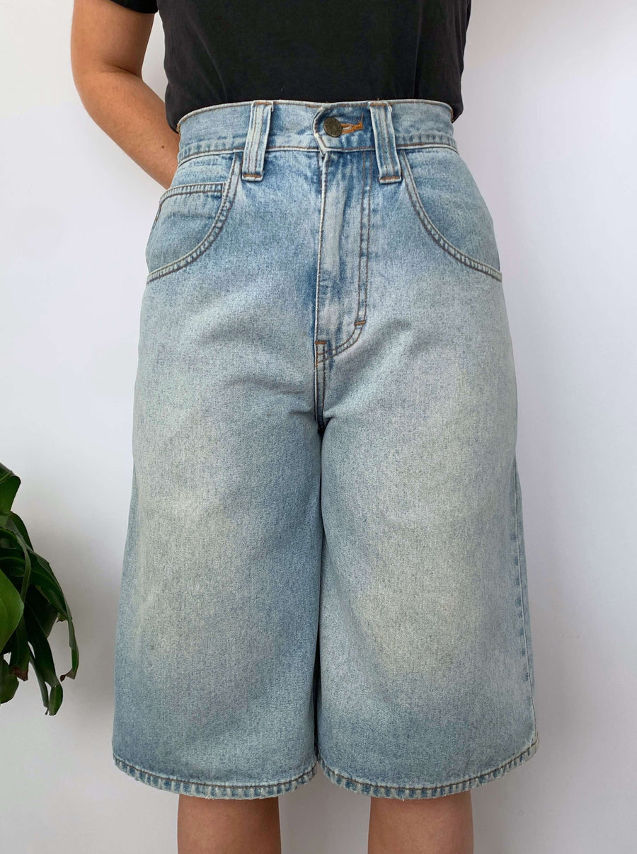 RARE 90S LIGHTWASH RUSTY EMBROIDERED JORTS - W30/31