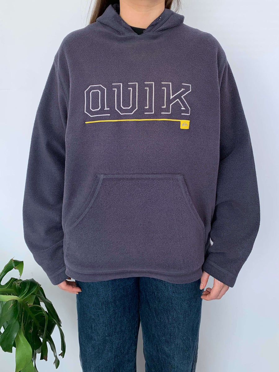 VINTAGE QUIKSILVER FLEECE 'QUIK' HOODIE - S/10