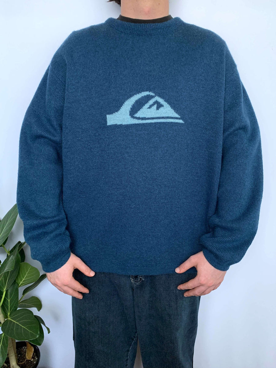 RARE VINTAGE QUIKSILVER LOGO KNIT - L/XL