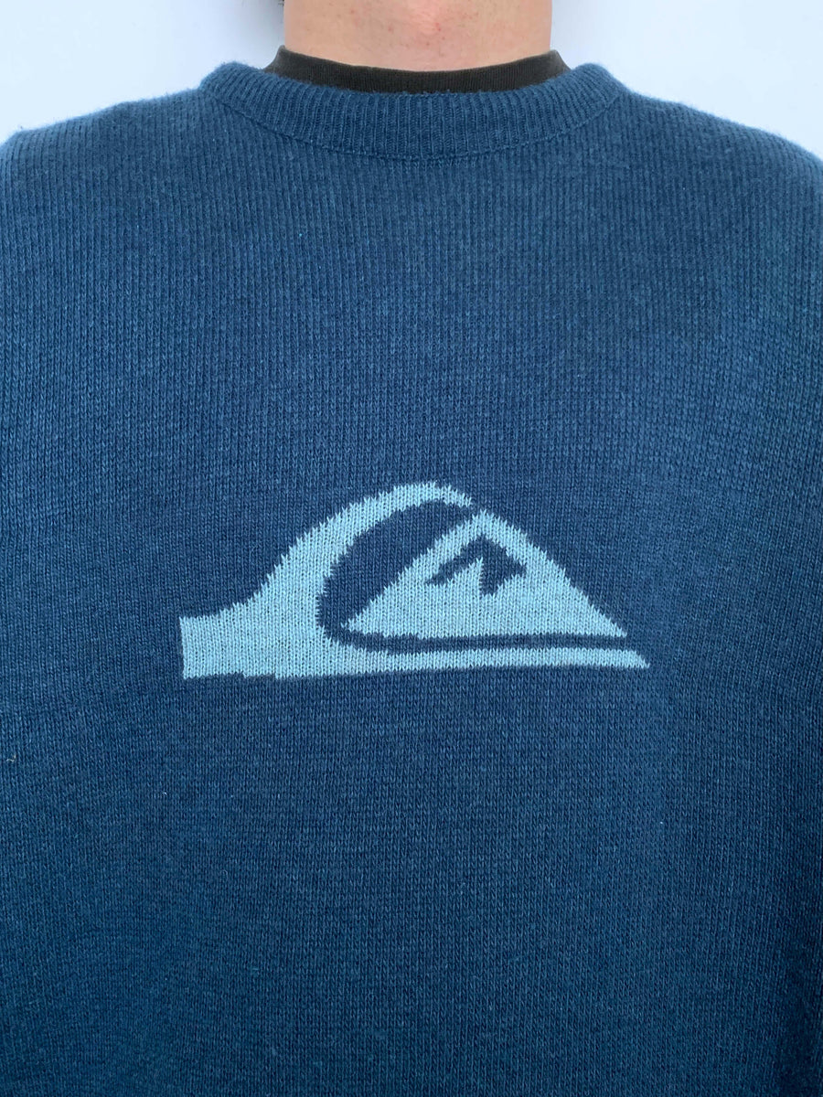 RARE VINTAGE QUIKSILVER LOGO KNIT - L/XL