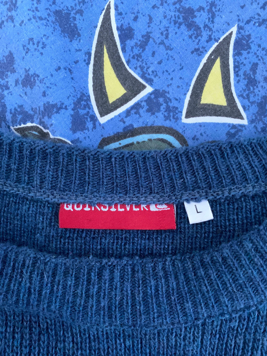 RARE VINTAGE QUIKSILVER LOGO KNIT - L/XL