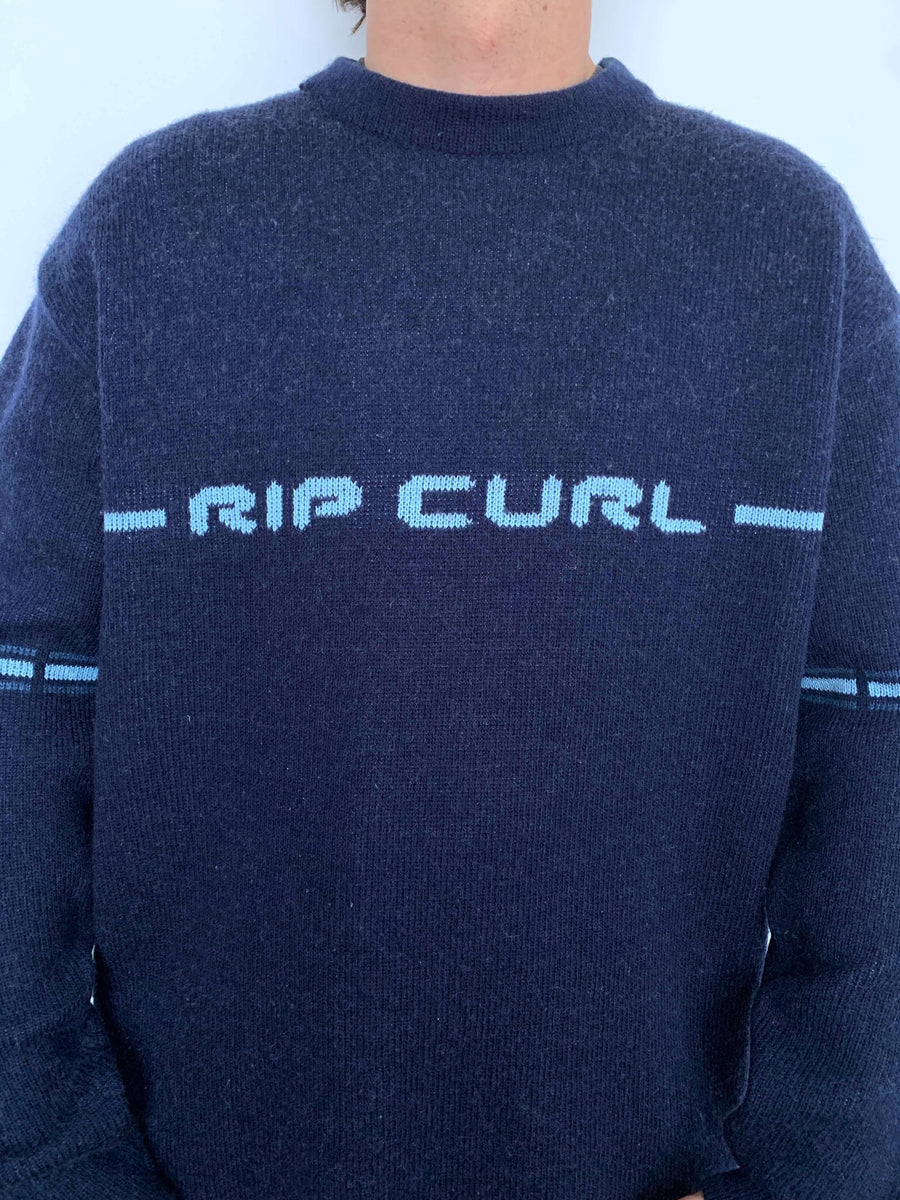 RARE VINTAGE RIP CURL LOGO KNIT - XL