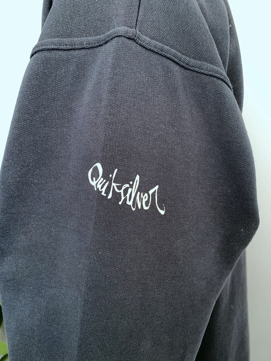 BAGGY VINTAGE QUIKSILVER SURFER FRONT HIT CREWNECK - L/XL