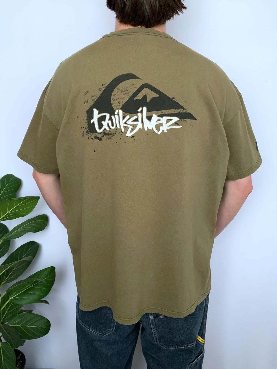 KHAKI VINTAGE QUIKSILVER BIG GRAPHIC TEE - XL