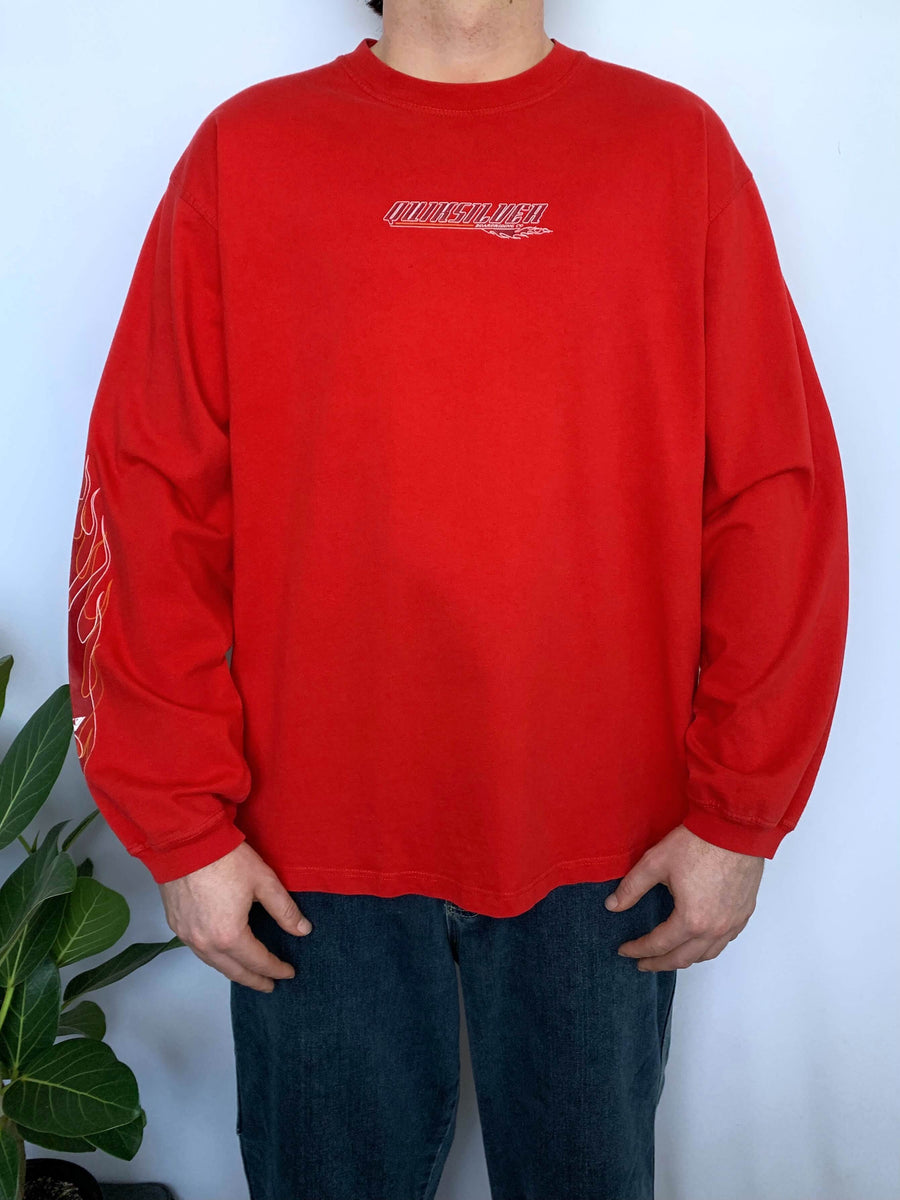 VINTAGE QUIKSILVER FLAME LONG SLEEVE TEE - L/XL